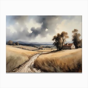 Cloud Oil Painting Farmhouse Nursery French Countryside (16) Canvas Print