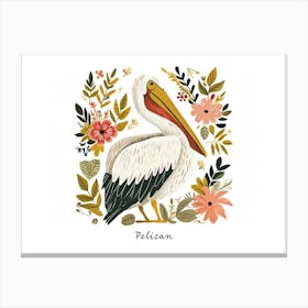Little Floral Pelican 4 Poster Canvas Print