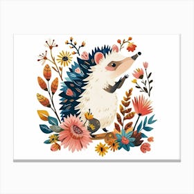 Little Floral Hedgehog 1 Canvas Print