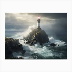 Lighthouse Paintings Art Print 1 Canvas Print