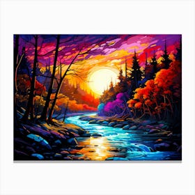 Canadian Art Water And Trees Canvas Print