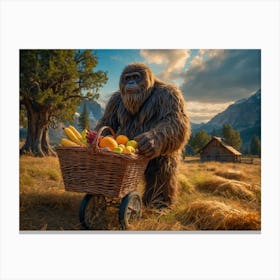 Gorilla With A Basket Canvas Print