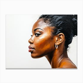 Side Profile Of Beautiful Woman Oil Painting 150 Canvas Print