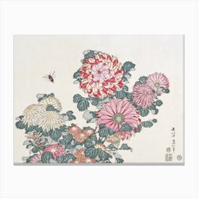 Chrysanthemums And Horsefly By Katsushika Hokusai Canvas Print