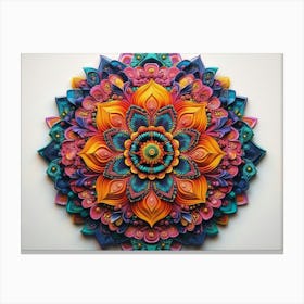 3d Detailed Mandala With Vibrant Colors 3 Canvas Print