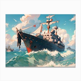 Ship Shines Through Canvas Print