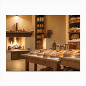 Inside a fine bakery Canvas Print