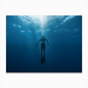 Underwater Scuba Diver Canvas Print