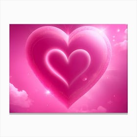 A Glowing Pink Heart Vibrant Horizontal Composition 41 Canvas Print