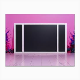 Blank Frame On A Pink Wall Canvas Print