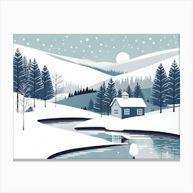 Christmas snow 7 vector art Canvas Print