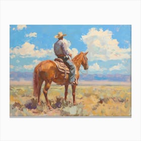 Cowboy In Chihuahuan Desert Texas 3 Canvas Print