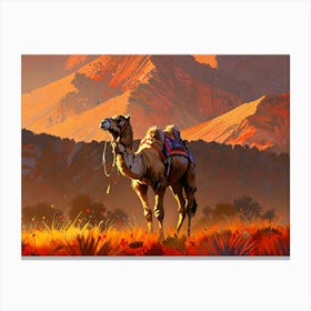 Camel In The Desert 24 Canvas Print