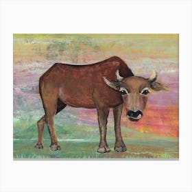 Happy Cow Painting Canvas Print