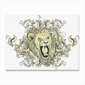 Lion Head Visual Art Canvas Print