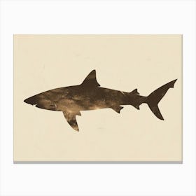 Smallscale Cookiecutter Shark Silhouette 4 Canvas Print