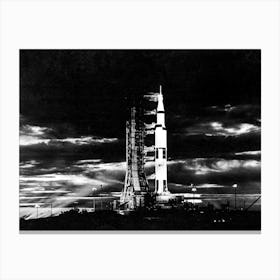 Searchlights Illuminate This Nighttime Scene At Pad A, Launch Complex 39, Kennedy Space Center, Florida, Showing The Apollo 17 Canvas Print