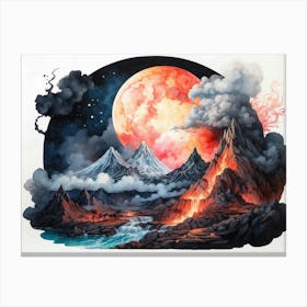Lava And Mountains Canvas Print