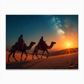 Three Wise Men In The Desert Canvas Print