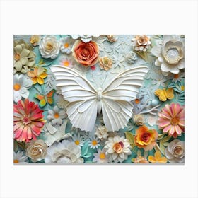 Paper Butterflies 4 Canvas Print