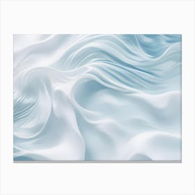 Abstract White And Blue Flowing Fabric Background 1 Canvas Print