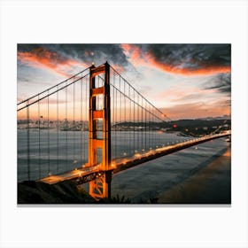 Golden Gate Bridge At Sunset Canvas Print