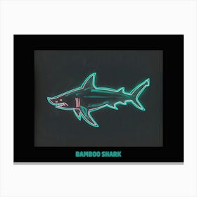 Neon Aqua Bamboo Shark 5 Poster Canvas Print