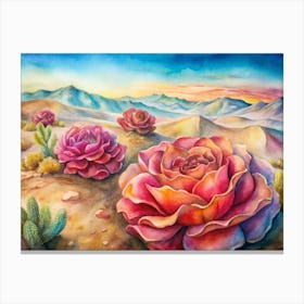 A Poster Featuring The Vibrant Desert Rose Formati Canvas Print