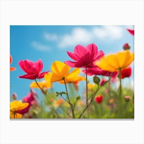 Cosmos Flowers Canvas Print