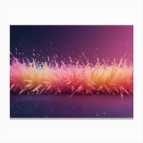 Abstract Image Of A Burst Of Colorful, Spiky Shapes, Resembling A Field Of Grass Or A Cloud Of Glitter Canvas Print