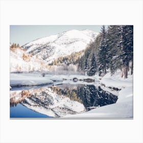 Winter Mountain Lake Canvas Print