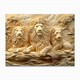 Three Lions Canvas Print