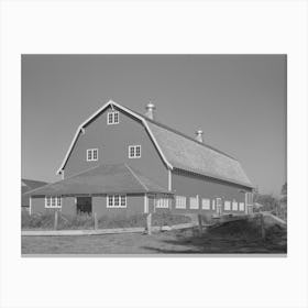 Hip Barn Of Dairy Farmer In Tillamook County, Oregon, Most Of The Milk Produced In This County Is Made Int Canvas Print
