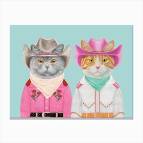 Cowboy Cats 11 Canvas Print