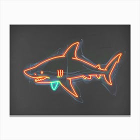 Orange Smooth Hammerhead Neon Shark 5 Canvas Print