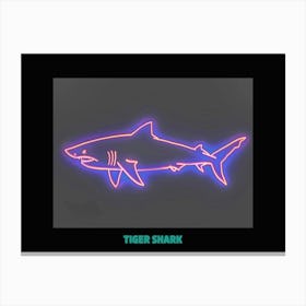 Pink Tiger Neon Shark 5 Poster Canvas Print