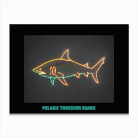 Neon Pelagic Thresher Shark 4 Poster Canvas Print