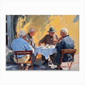 Men At A Cafe - expressionism 1 Canvas Print