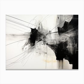 Invisible Threads Abstract Black And White 4 Canvas Print