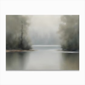 Misty Lake Abstract Canvas Print
