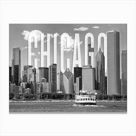Chicago Skyline Monochrome Canvas Print