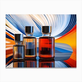 Three Bottles Of Perfume Canvas Print