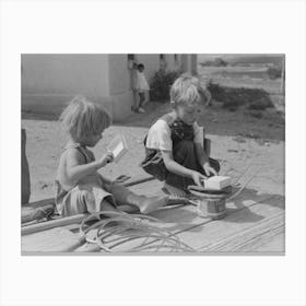 Untitled Photo, Possibly Related To Children Of Spanish American Farm Family Playing On Wagon, Taos County Canvas Print