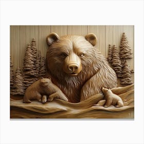 Exquisite 3d Bear Elegant and Sophisticated Canvas Print