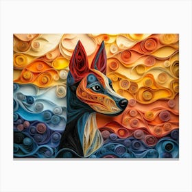 Pharoah Hound Paper Quilling Dog Portrait Canvas Print