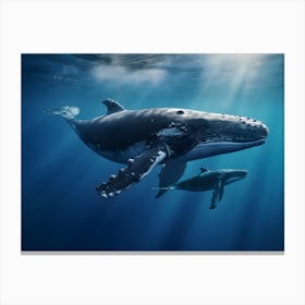 Humpback Whales Canvas Print