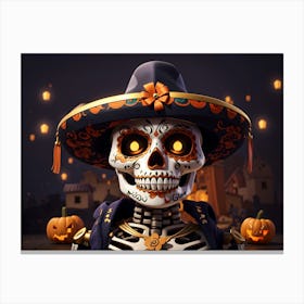 Day Of The Dead Skeleton 2 Canvas Print