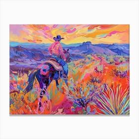 Cowboy Painting Chihuahuan Desert 3 Canvas Print