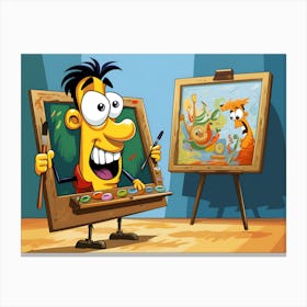 Cartoon Artist Canvas Print