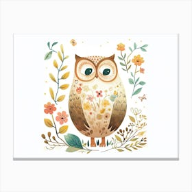 Little Floral Owl 5 Canvas Print